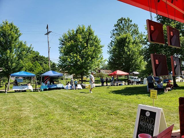 RedstartRoaster's tweet image. It's a beautiful #nofilter day for the first ever farmer's market at the Larimer Ave Green Space! Come sample some coffee and check it out!