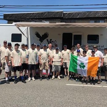 Bergen32's tweet photo. Great morning at Clifton Tank Pull Challenge with Fr. Solanus Casey-Bergen 32 Ancient  Order of Hibernians raising money for Military Wounded.
#Bergen32
#IrishStrong https://t.co/vhttjDjHrL