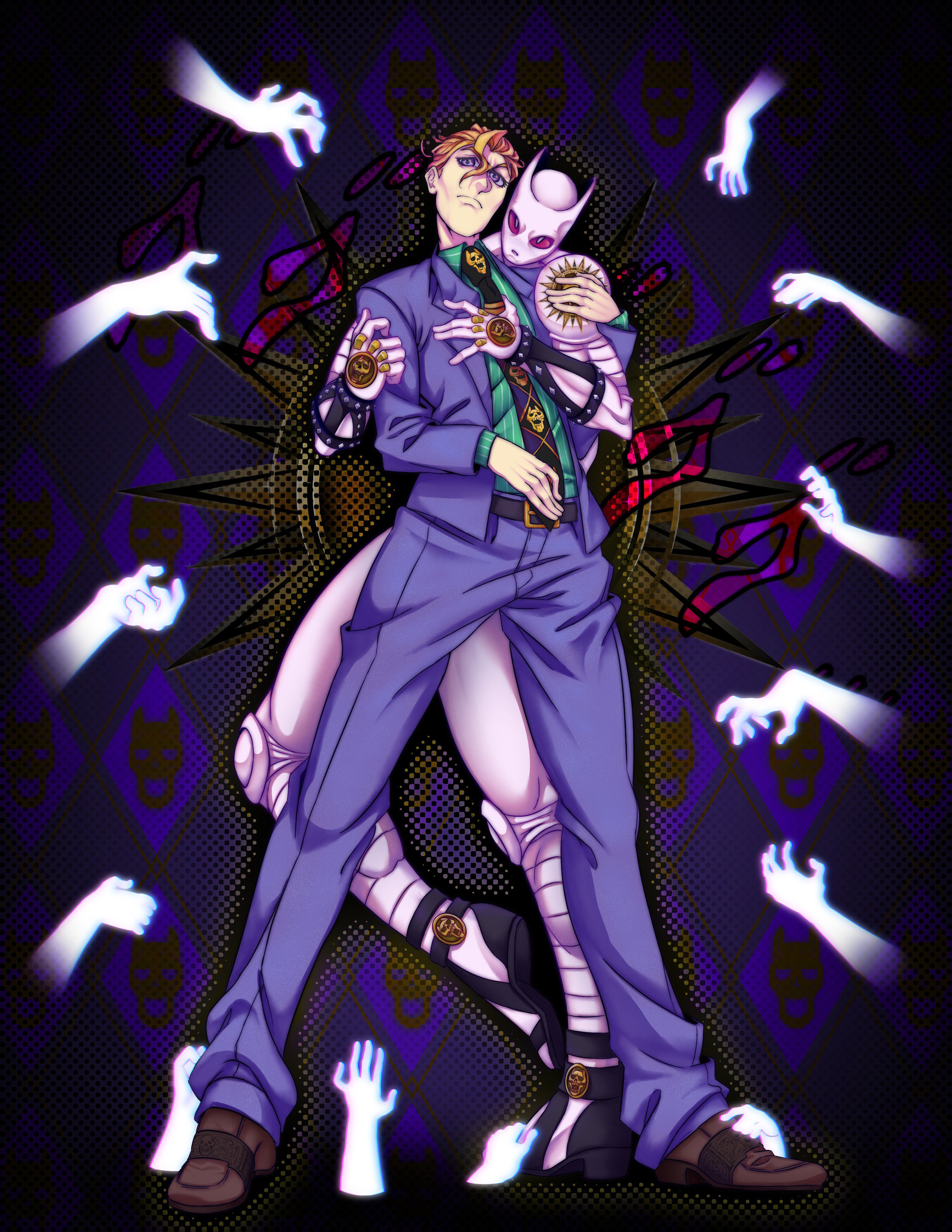 Suid-Art 🔞 on X: Yoshikage Kira with his stand Killer Queen 💅😺💥 From  JoJo's Bizarre Adventure Part 4: Diamond Is Unbreakable. Kira has easy  become my favorite villain of all time. just