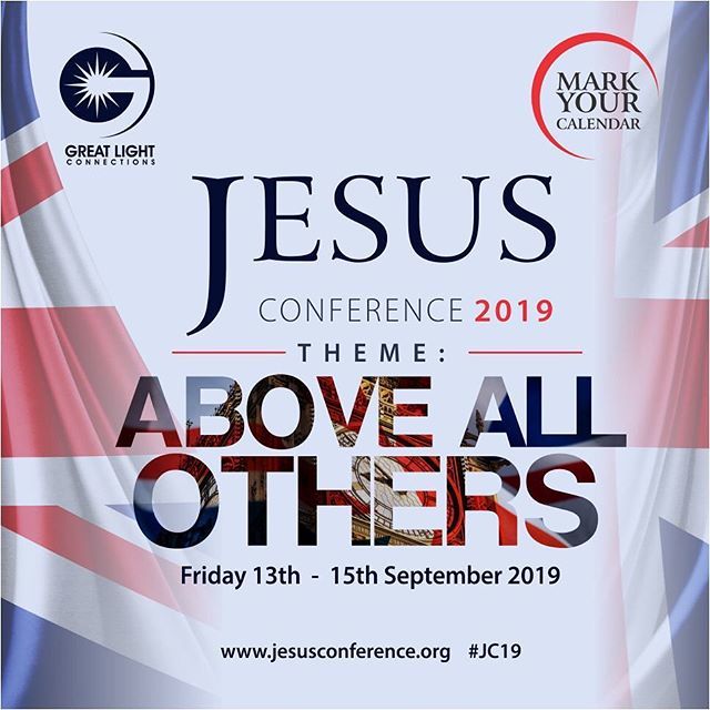 The Jesus Conference 2019 is coming. Save the date: 13-15 September. #AboveAllOthers
.
.
.
#jesuschrist #jesus #godaboveall #aboveallothers #christ #God #christian #greatlightconnections #christianevents #london #conference #countdown #september #septemb… bit.ly/31SBxlA