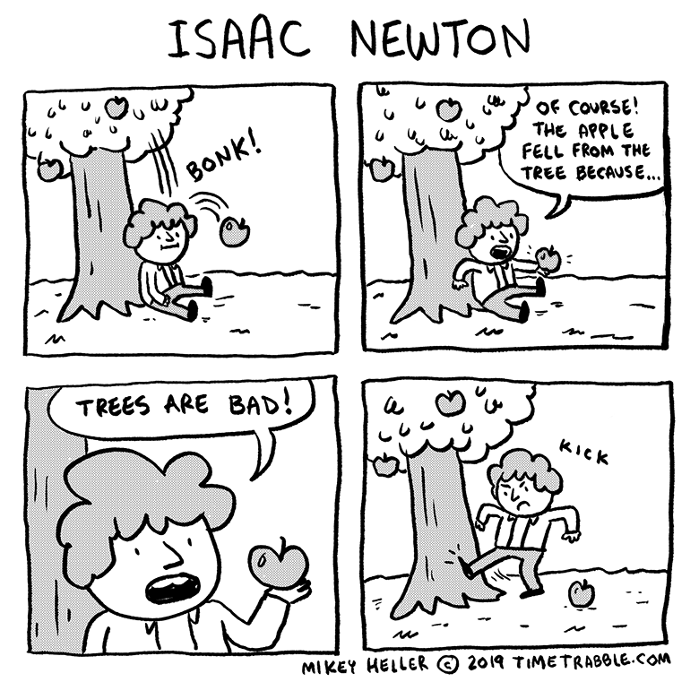 i drew a comic about Isaac Newton 