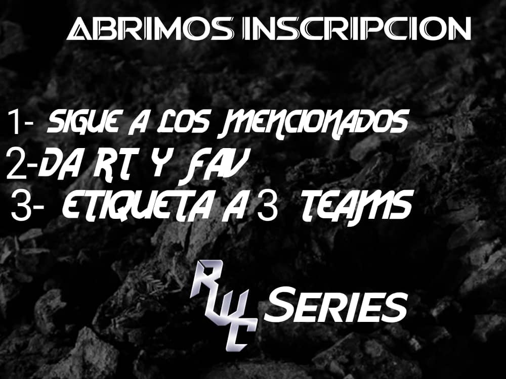 ABRIMOS INSCRIPCION

Requisitos:

-Sigue a <a href="/RWC_A/">RWC cup</a> . <a href="/RWC_D1/">RWC organization-Serie D</a>
<a href="/EdocanSVF/">EDOCAN 🇻🇪</a> y <a href="/Arturo_945/">Arturo</a>

-Da rt y Fav

-Consigue 7rts etiquetandonos

-Etiqueta a 3 teams

Premio: 2diseños GFX y pase a la sgte edicion