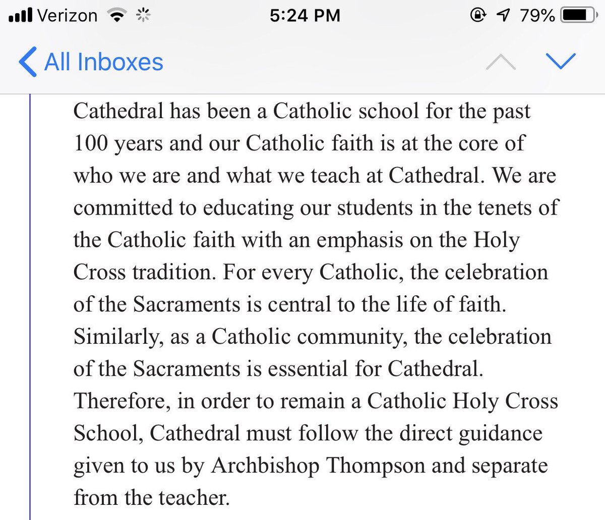 alecjansen's tweet photo. Very disappointed to see this as a cathedral alumn https://t.co/K0D4xCQ6MG