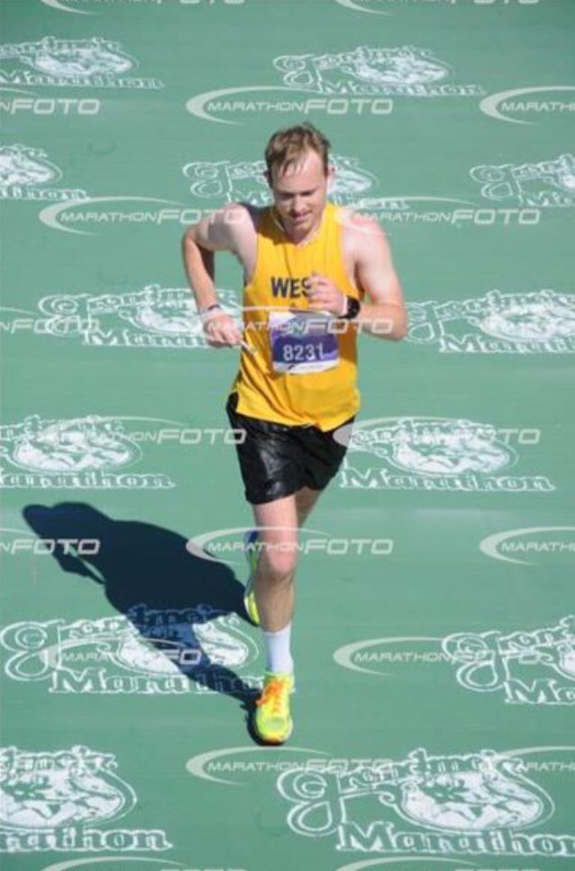wausauwestcc's tweet photo. West XC alumnus Eric Zengler finished Grandma’s Marathon in 2:45:36 on Saturday sporting a throwback WEST uniform. We’re proud of you @ericzengler! #AlwaysAWarrior https://t.co/f8p85RHyLO