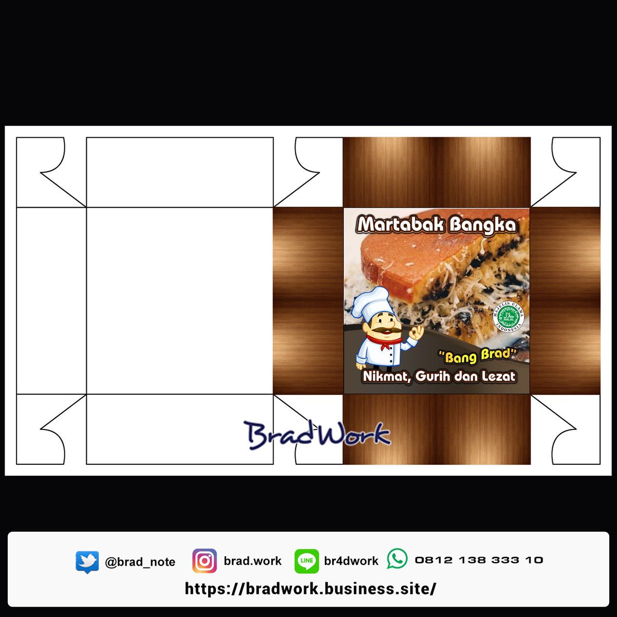 bradwork3's tweet photo. Kemasan memiliki peranan penting dalam menunjang branding produk kita.
Salah satu template desain kemasan box sederhana dan pola nya untuk client kami ... Silahkan kontak kami untuk pembuatan desain kemasan. #bradwork #desainkemasan #jasadesain #jasadesainkemasan https://t.co/ukpXMw1Wyd