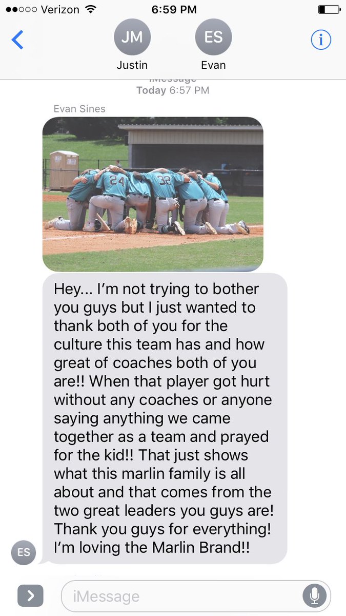 This is who we are! @evansines7 you never cease to amaze me or motivate me with your messages kid! So proud of my guys showing their passion for this game but more importantly for other people! Player was hurt today for other team and our dudes do what they do! 🙏#Brothers