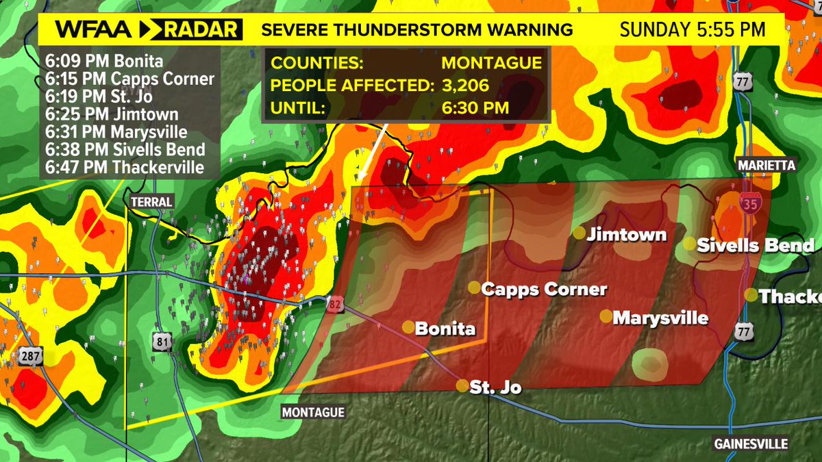 Severe Tstorm Warning Severe Tstorm Warning issued for Montague