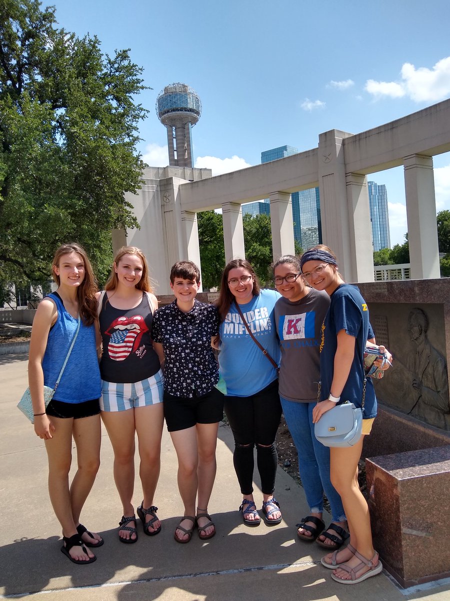 LPS_EIP's tweet photo. After morning competitions and lunch with the Teacher of the Year, we explored Dealey Plaza and the Sixth Floor Museum. Inspired by @RodRobinsonRVA and the legacy of President Kennedy. #EdRising19 #ThisIsEIP https://t.co/NNtXkNHnS0
