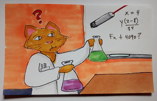DrawnOddly's tweet photo. Perplexities of Science. #doodles #drawings #caturday #laser #science https://t.co/RoLlzB0sVd