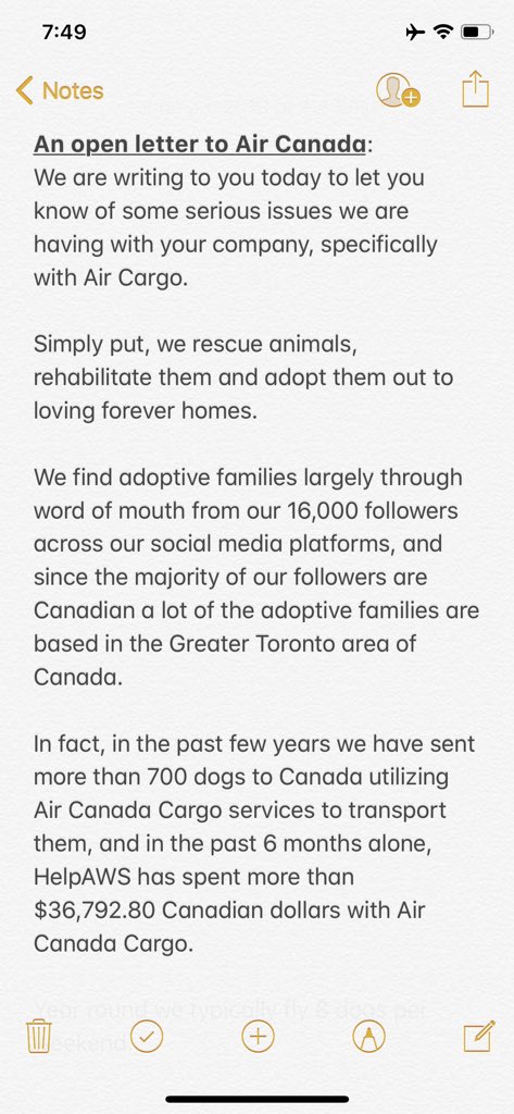 HelpAWS's tweet photo. We HAVE to find a viable resolution to the issues we’ve been having and are truly hope that someone can help and that @AirCanada DOES advocate for Animals, excellent customer service, and will help us resolve the lack of care we have felt for the animals we are trying to save. https://t.co/dvchPYc1Zd