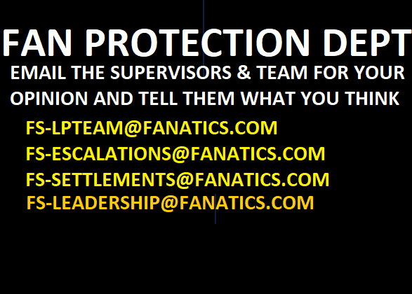 FanaticsGroup's tweet image. FS-LEADERSHIP@FANATICS.COM - WILL GO TO THE LEADERSHIP TEAM AT FANATICS ITS TIME YOU VOICE HOW HORRIBLE THIS COMPANY IS AND FIGHT BACK.... THEY ARE A RIP OFF, SCAM COMPANY AND WILL MANIPULATE THE CUSTOMER