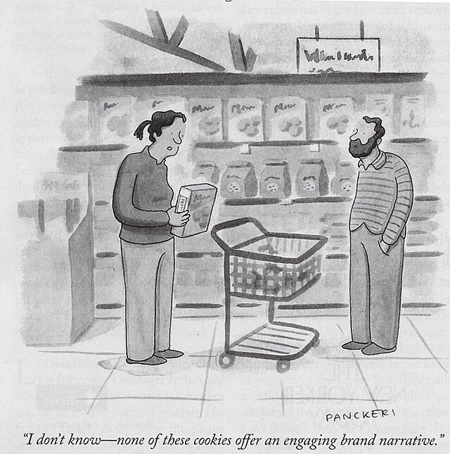 Our #CartoonOfTheWeek by a country mile is by #DrewPanckeri in @NewYorker: “I don’t know - none of these cookies offer an engaging brand narrative.”
#BrandNarrative #CorporateStorytelling
#MarketingBollocks 
#Cartoon #Humour. Or, as you American’s say, #Humor. 
#MondayMotivation