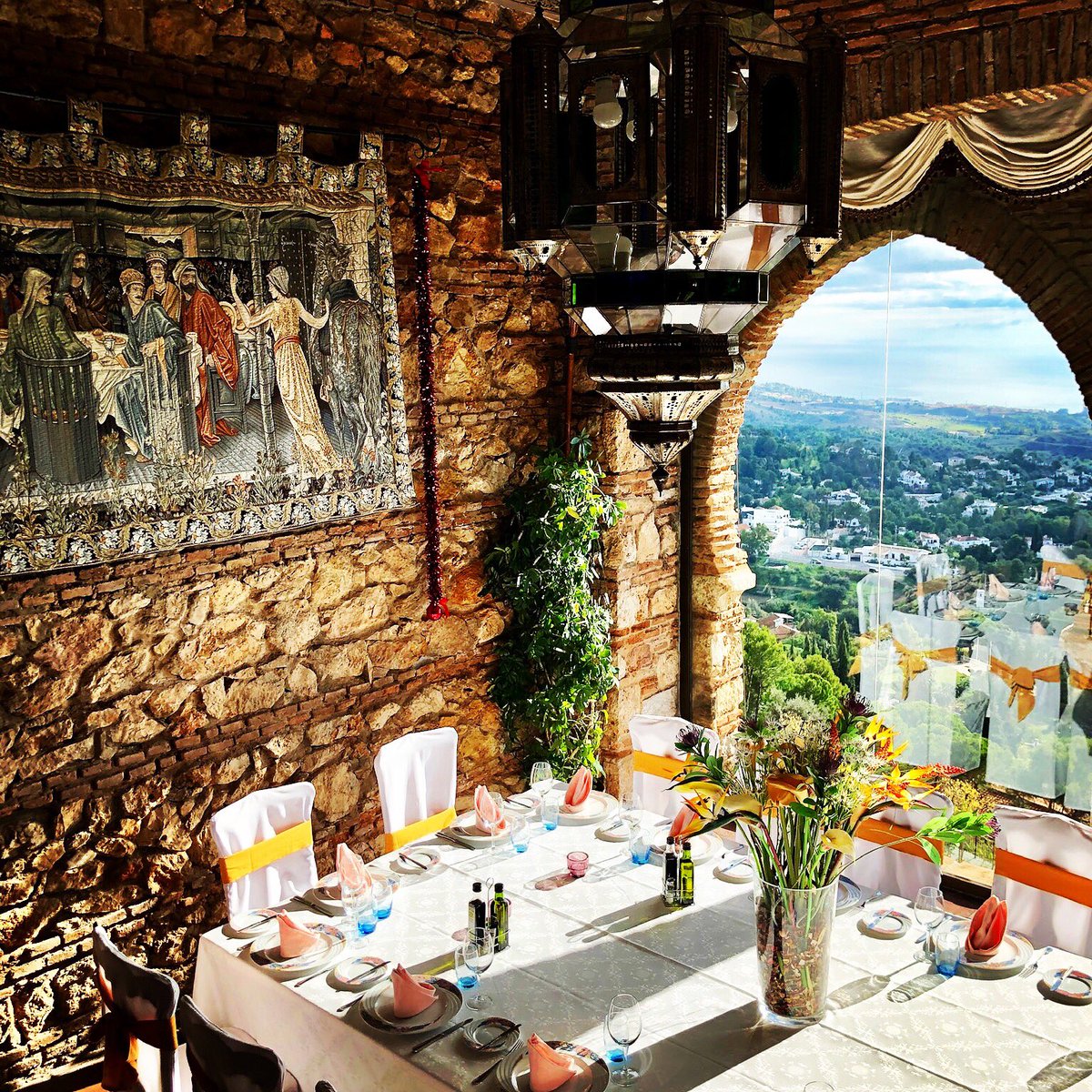 Overlooking the Med from restaurant in  Miijas