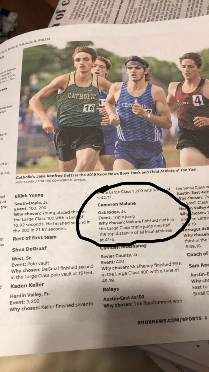 Made the All-PREPXTRA first team for track🔥🔥🔥 my top distance for the year was 42-8