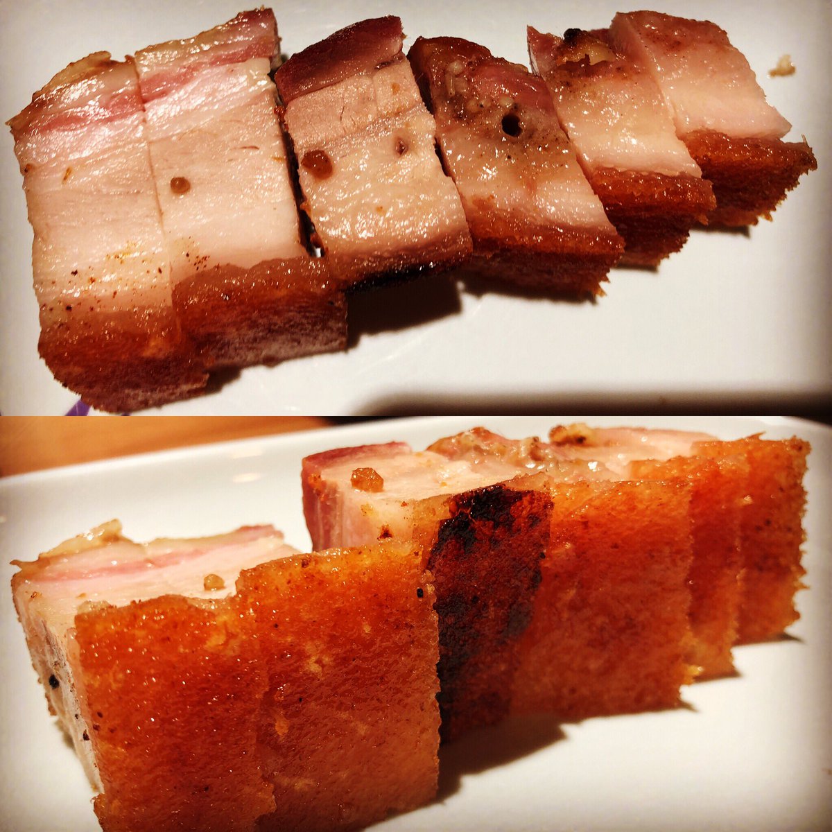 Hong Kong style roast pork absolutely delicious. So well seasoned and tasty, with very crispy crackling. Yum! #eastwoodeats
