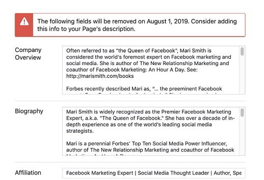 vkonnectsocial's tweet photo. @facebook Will Remove Certain Business Page Info Sections as of August 1st. #FacebookChange https://t.co/ItTMo5Vn1n