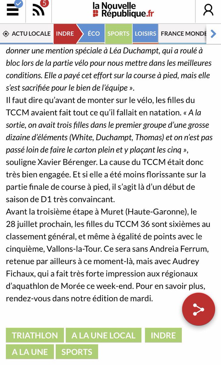 Revue de presse <a href="/nrchateauroux/">NR Châteauroux</a> 
<a href="/ZoeTh0mas/">Zoe Bluck</a> 
<a href="/elliefwhite1/">Ellie White</a> 
<a href="/andreiaferrum/">Andreia  Ferrum</a> 
<a href="/hannah_kitch/">Hannah Angell</a> 
#Léa_Duchampt 
👍💪🖤💙