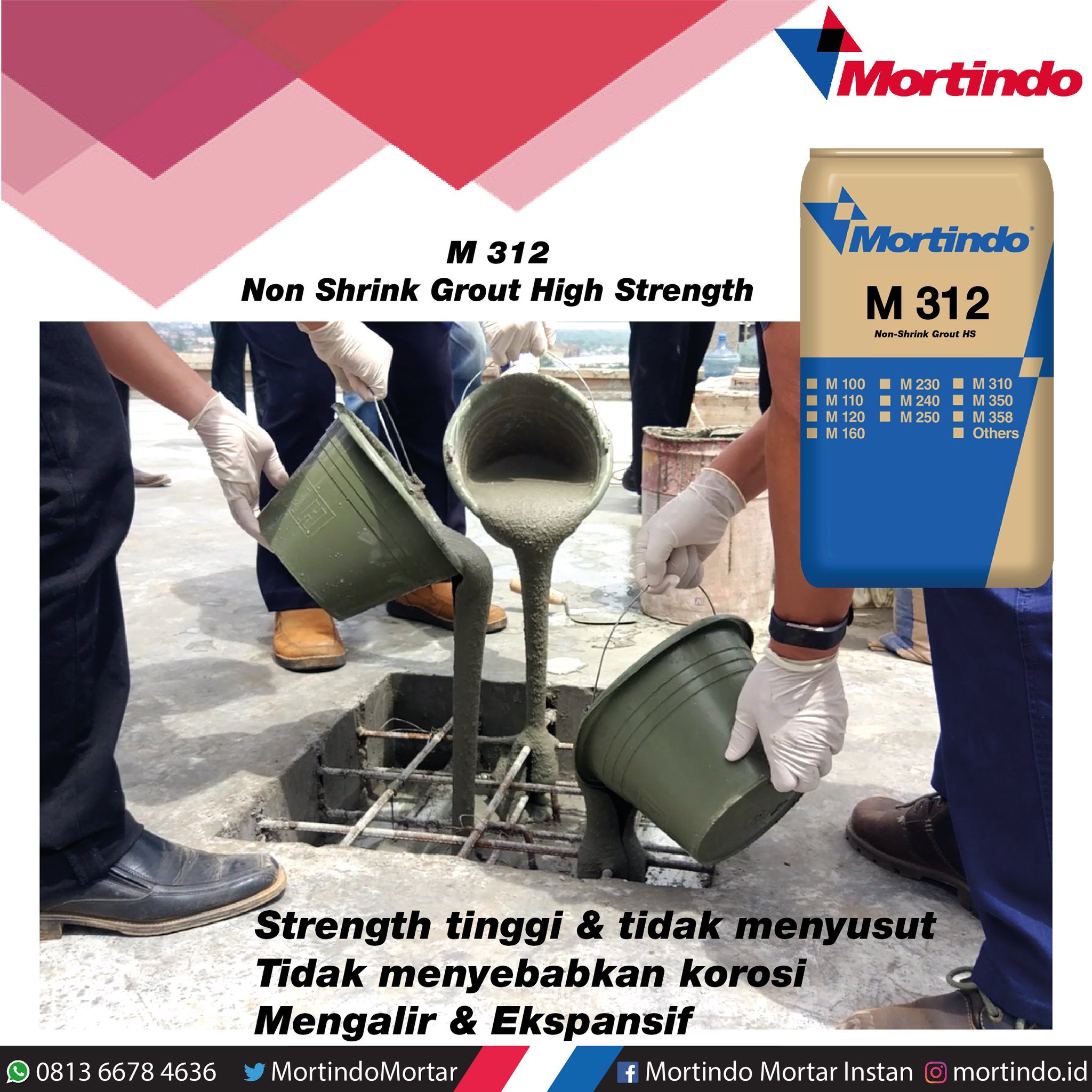 Mortindo on Twitter "M 312 NON SHRINK GROUT HS Memiliki sifat