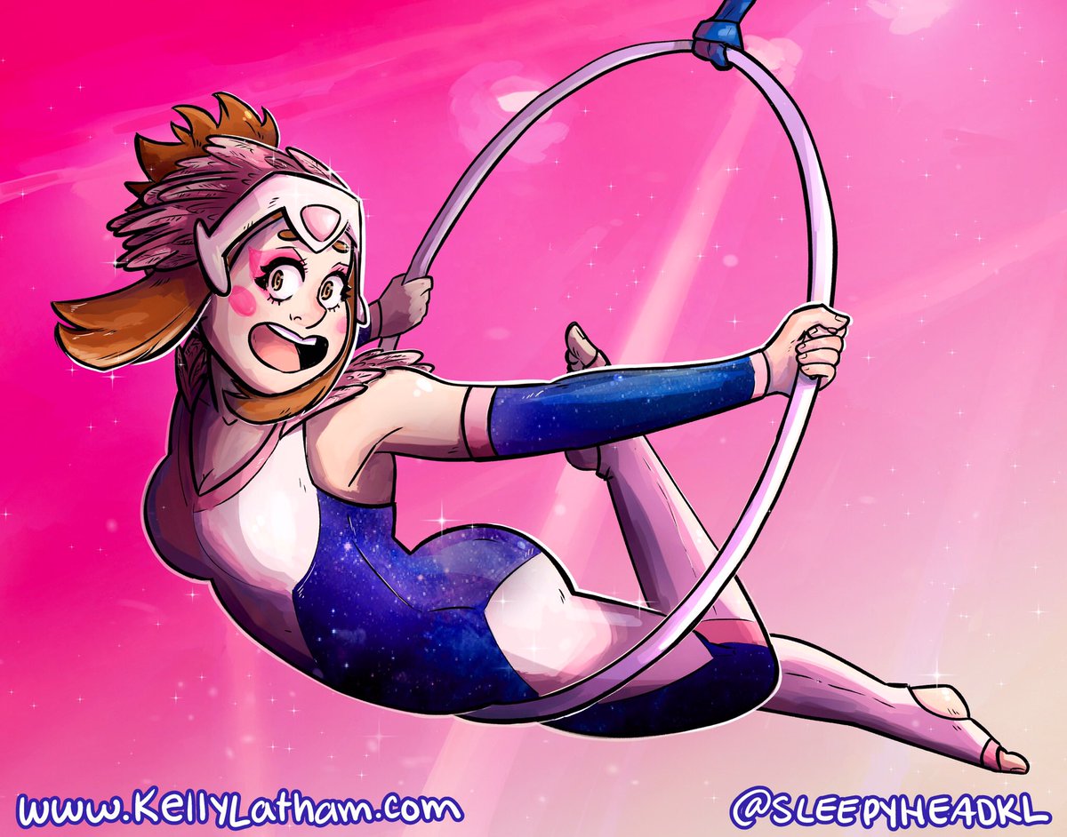 SleepyHeadKL's tweet photo. Space outfit. Pink eye shadow. It’s a good time. ⭐️✨ Uraraka on the acrobatic hoop in my UA Circus  #uacircus #circus #costume #uraraka #myheroacademia #bokunoheroacademia #ochakouraraka #spaceoutfit  #drawing #art #illustration #commissionsopen #fanart #uravity #digitalpainting https://t.co/kdbyYsMnmu