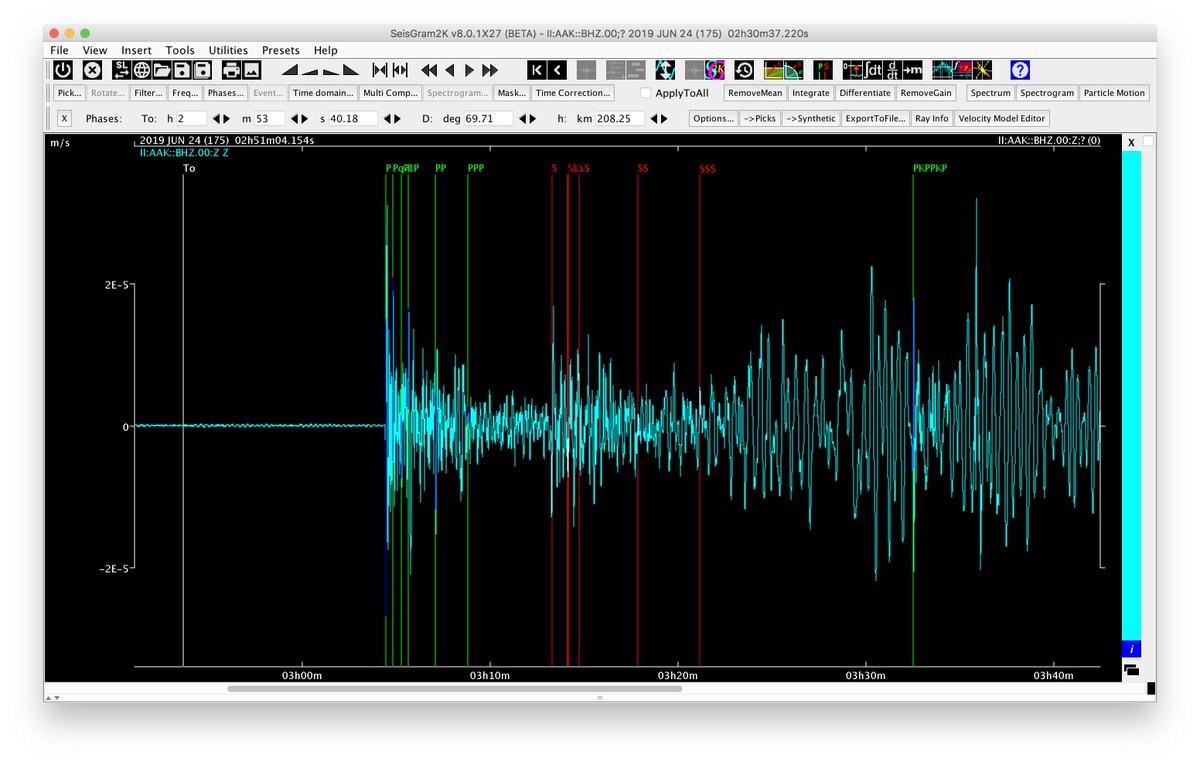 ALomaxNet's tweet photo. The large, M7.3 deep Banda Sea #earthquake show many, clear arrivals of energy from complex paths through the earth. Here, PKPPKP recorded in Kyrgyzstan bounced off the opposite side of the Earth and passed twice through the core.
https://t.co/rEaVvtZZ3J
https://t.co/VW0MMS4ybz https://t.co/T6NGRhysW8