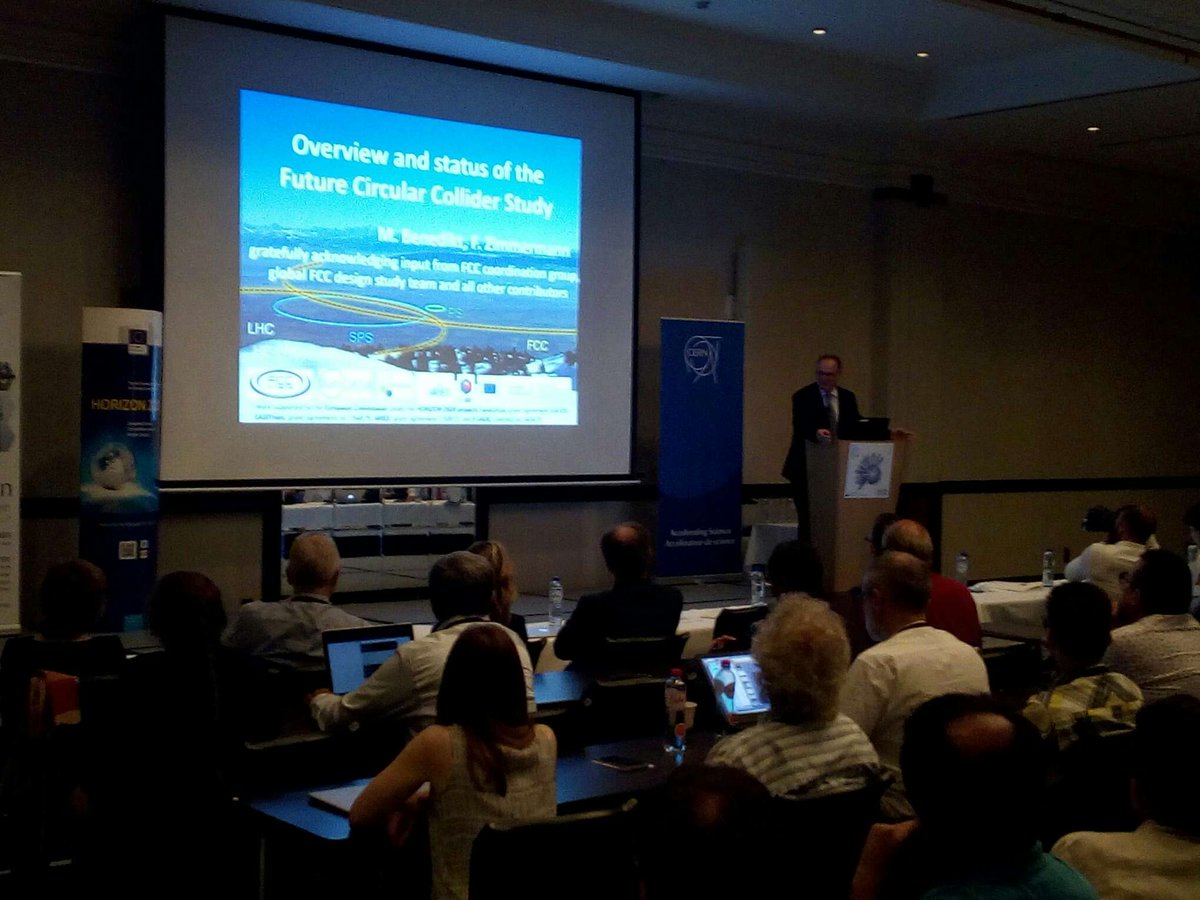 FCC_study's tweet image. Michael Benedikt (#FutureCircularCollider study leader) offers an overview of the FCC study and the strategic paths for future technological R&amp;amp;D that would enable the efficient construction and operation of a new research infrastructure at @CERN. #FCCweek2019