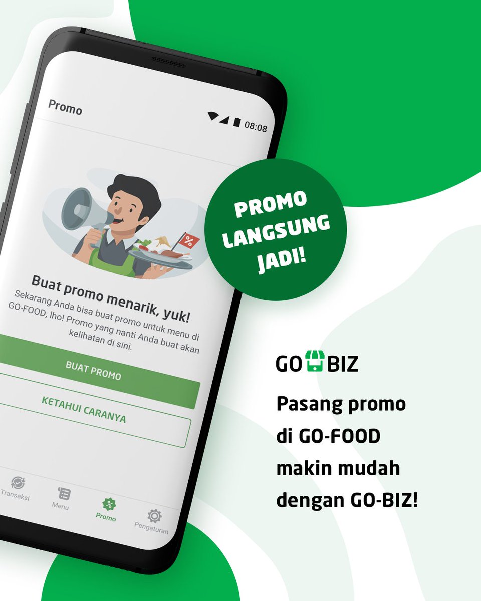 Kabar gembira! Kini Anda dapat membuat promo langsung via GO-BIZ. Tentukan menu pilihan Anda, potongan harga, serta durasi promonya, dan menu promo akan muncul di aplikasi GO-FOOD dengan harga coret dan label promo!

Cek bit.ly/hargacoretgofo… untuk panduan selengkapnya