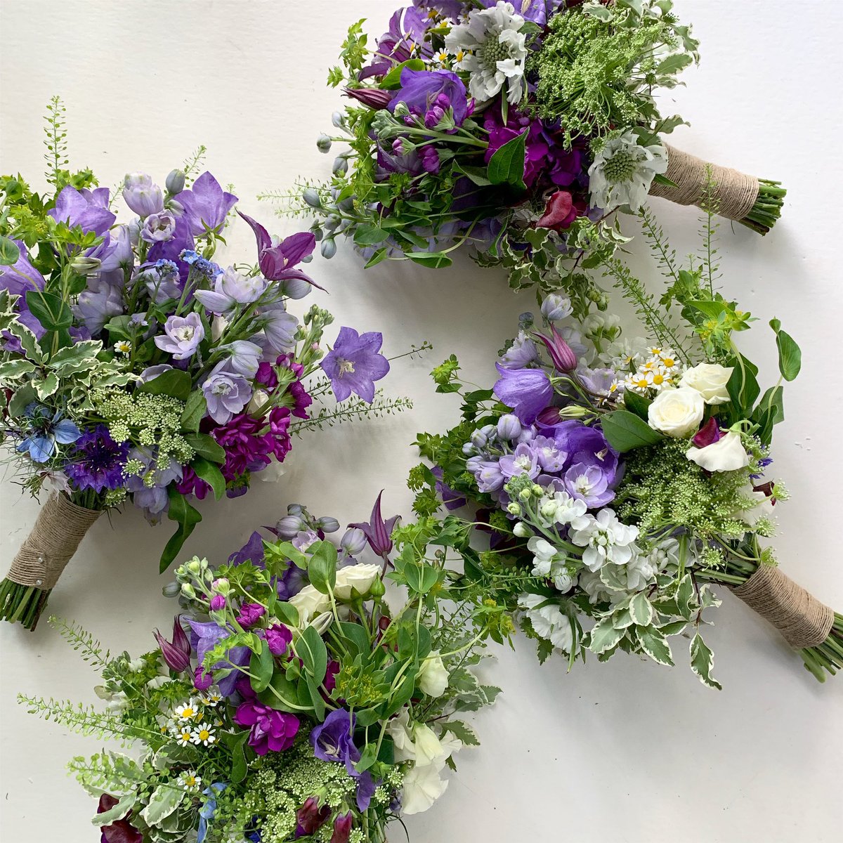 🌿 Another busy week with weddings coming up! Bridesmaid bouquets from a couple of weeks ago bursting with locally grown flowers. #Salisbury #wiltshire #britishflowers #flowersfromthefarm