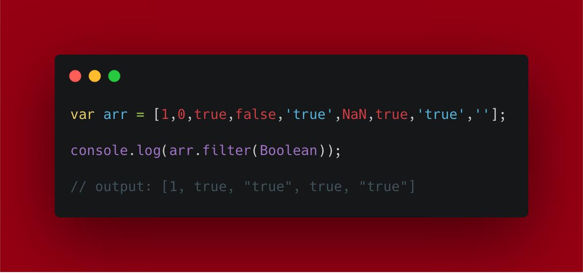 sunpietro's tweet image. #JavaScript #devlife #tipsfordevs

If you want to filter out falsy values quickly from any array you can do it this way