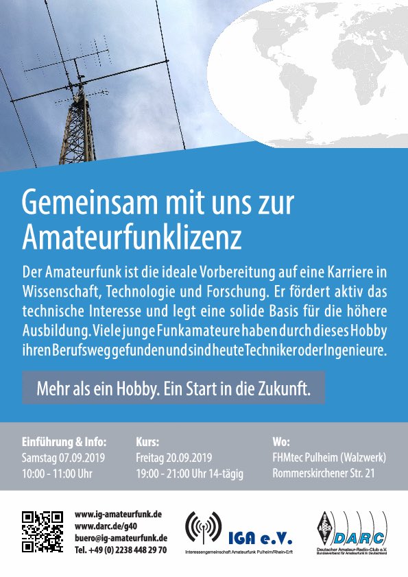 September 2019 - wieder neuer Lizenz-Kurs in Pulheim  ig-amateurfunk.de/t3iga/index.ph… #hamradio #afu
