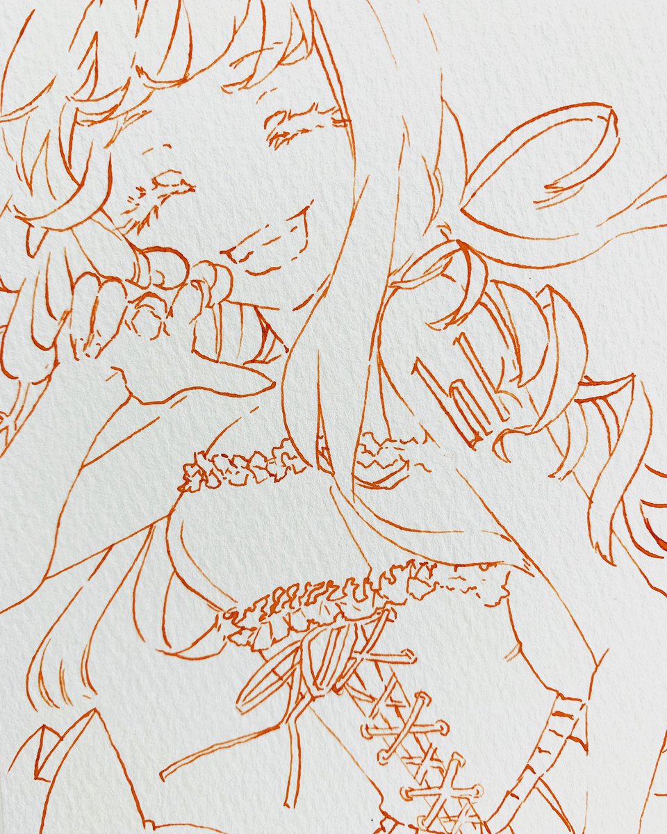 ペン入れ100枚チャレンジ 同じ下絵をアナログで100枚ペン入れします これ 中山 初夏 お洋服とお絵描きのイラスト ペン入れ100枚チャレンジ 同じ下絵をアナログで100枚ペン入れします これ 中山 初夏 お洋服とお絵描きのイラスト