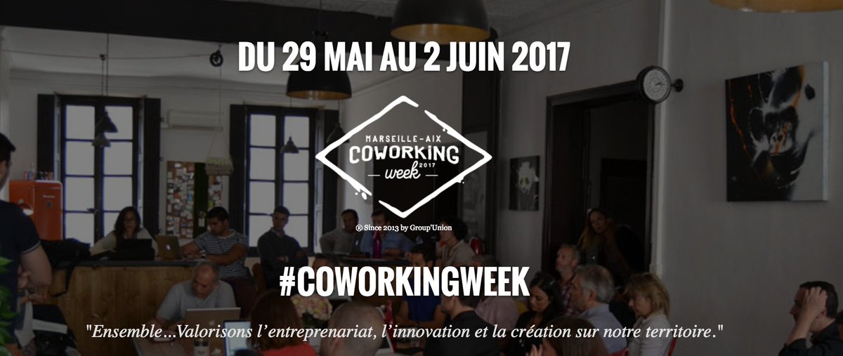 Coup d'envoi de la #CoworkingWeek 🔔 C'est parti pour 1 semaine d'événement #Startup #Entrepreneuriat ! 👉 ➡ po.st/VaOWAu