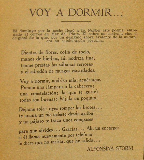 #TalDiaComoHoy de 1892 nacía Alfonsina Storni. Este fue su último poema... la mar, el punto final.