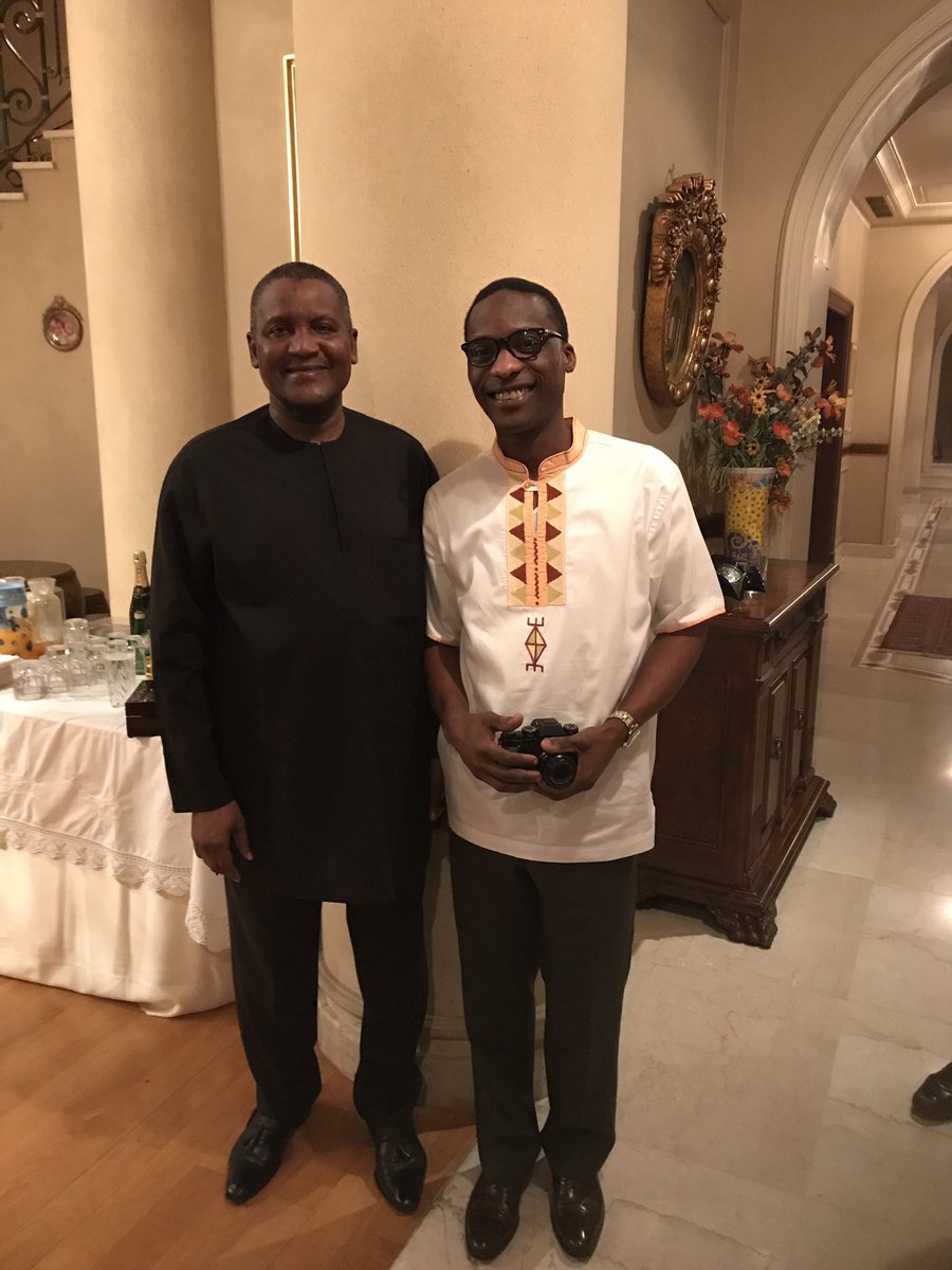 Honoured to dine with Al-Hajji  Dangote last night. Amazing level of humility. #lifelessons <a href="/AlikoDangote/">Aliko Dangote</a> <a href="/DangoteGroup/">Dangote Group</a>