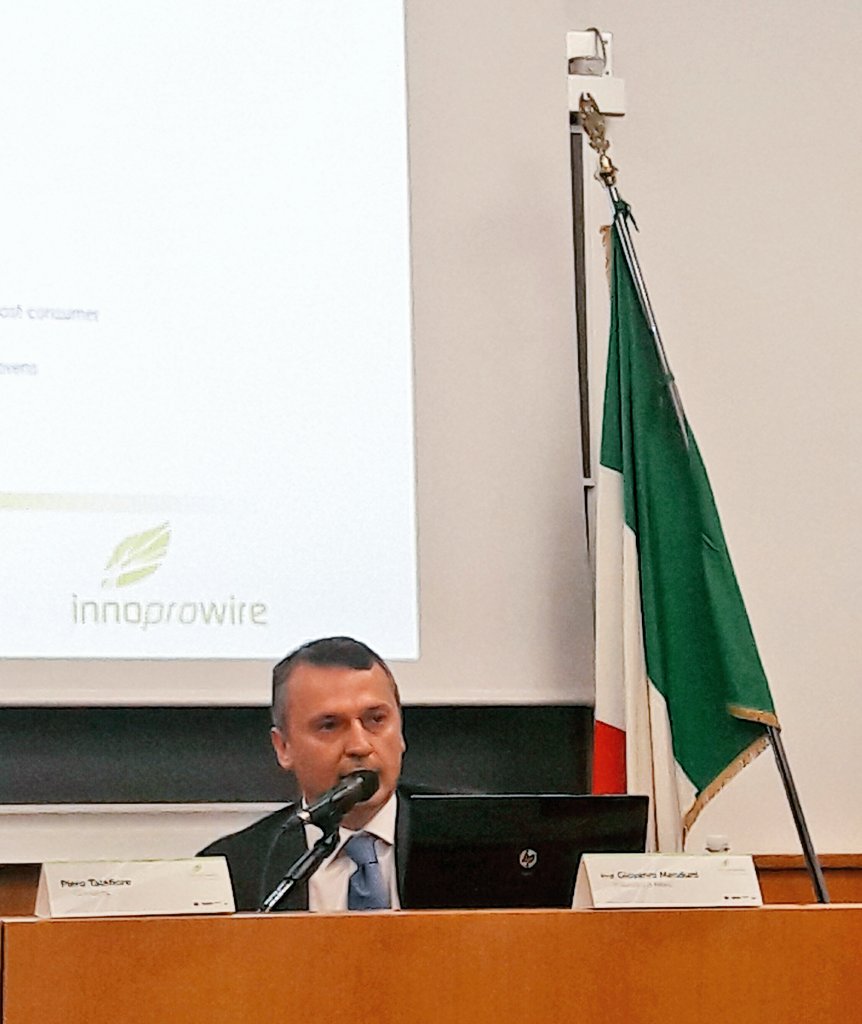 RadiciGroup's tweet photo. Cesare Clausi @RadiciGroup presents" sustainable business processes "at the closing conference of the #InnoProWire @LIFE_Programme project https://t.co/NkytvrvJcN