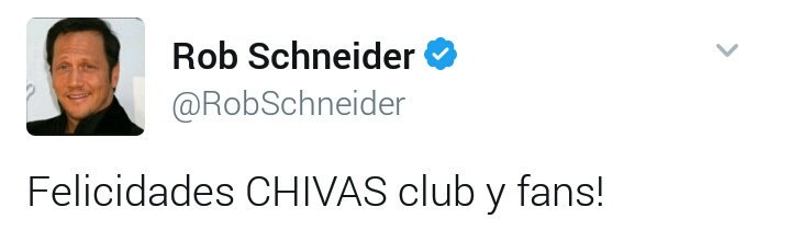 TVCDeportes's tweet photo. El actor #RobSchneider aficionado de Tigres, felicitó a @Chivas por el título de la #LigaMX https://t.co/n6MTTp6Vhr