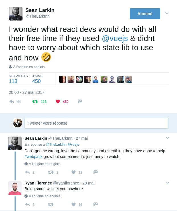 Symfomany's tweet image. The Tweet of the Week !  We can start our day off :) Thx @TheLarkInn ! #VueX #sourceoftruth #Vue #Flux
