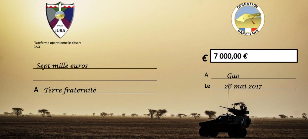 armeedeTerre's tweet image. 👏 7000€ récoltés pour nos #BlessésDeGuerre par #BATLOG JURA dont la mission est de soutenir les groupements tactiques désert #BARKHANE