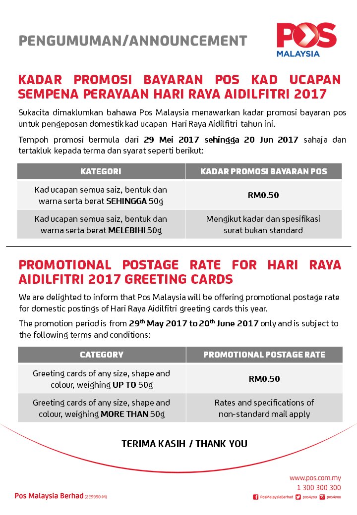 Harga Pos Laju Surat