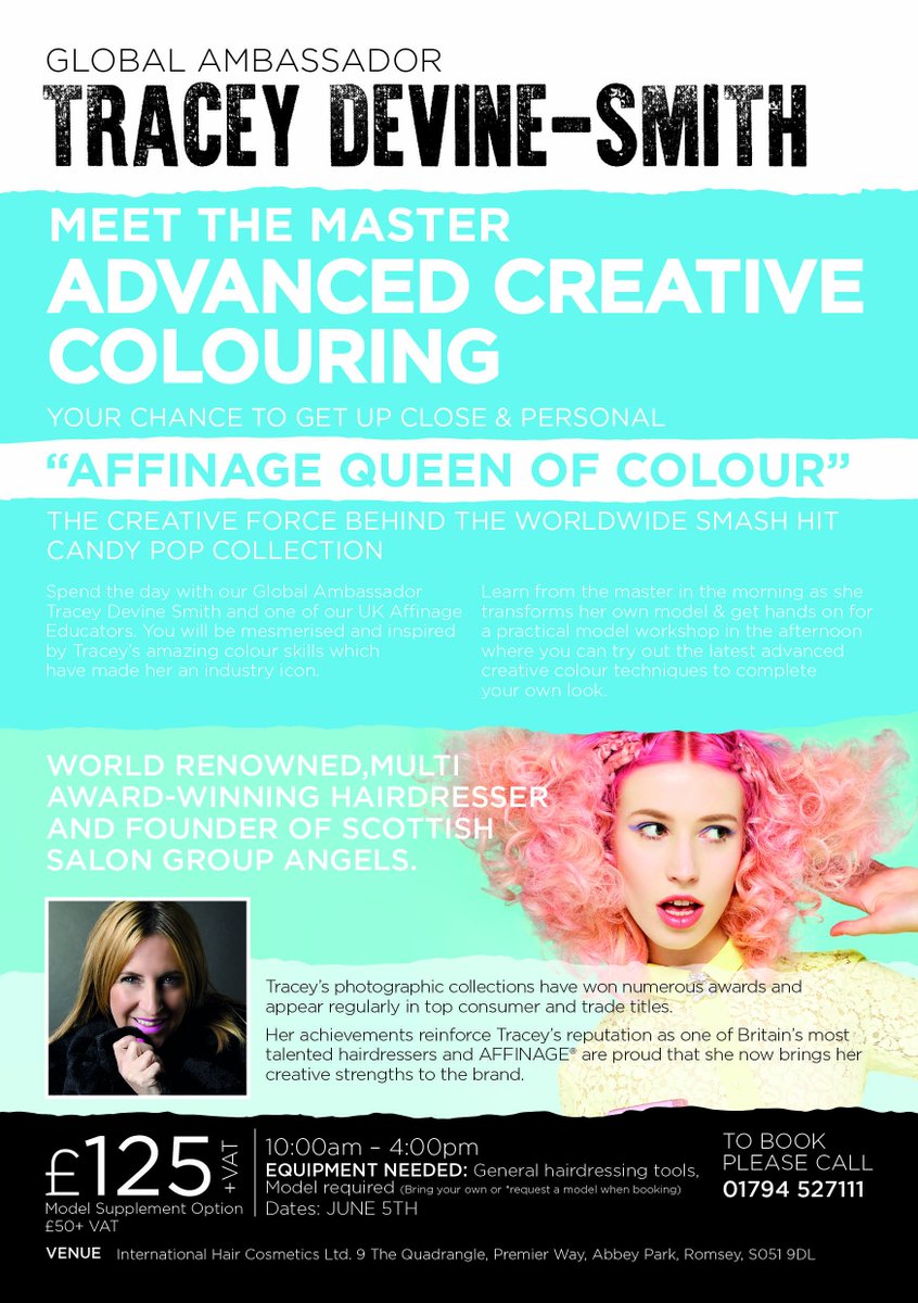 Not long until this Creative Colour course with Queen of Colour <a href="/shotydevine/">tracey devine smith</a> #MeeTheMaster #TraceyDevine #AffinageEducation