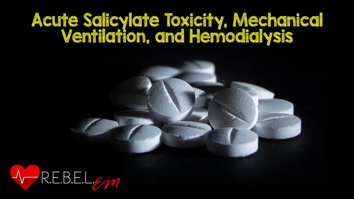 Acute Salicylate Poisoning:
Recent lit: bit.ly/2qpMwj0
Blog <a href="/srrezaie/">Salim R. Rezaie, MD</a>: bit.ly/2qlTI3S
<a href="/NVSHA_Tox/">Toxicologie NVSHA</a> #sehtox
#FOAMed #FOAMtox