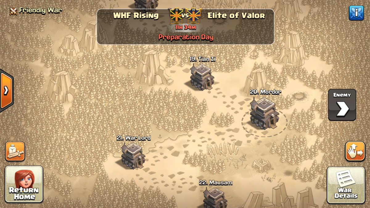 Very tough match between <a href="/WHF_RISING/">WHFR</a> 4-3 and @EOV_CoC 8-0 time to pull some madness and hand them their first loss of the season💪💪💪