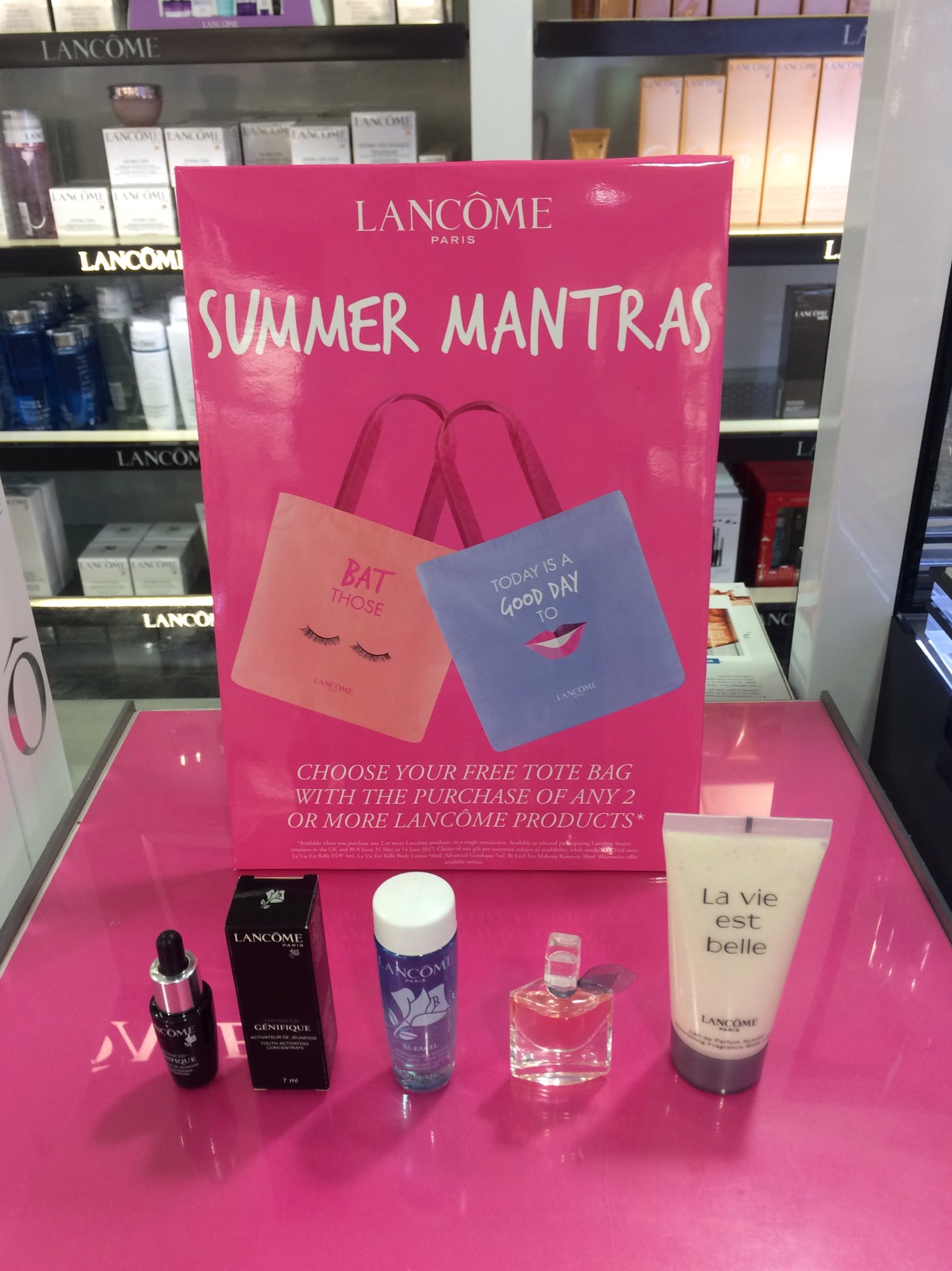 lancome pink tote bag