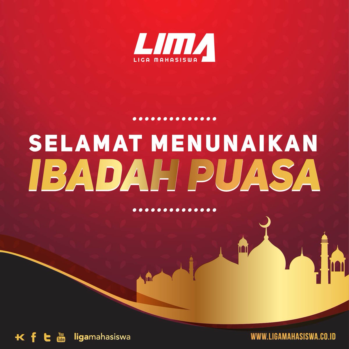Selamat menunaikan ibadah puasa, semoga puasa ramadan kali ini diberi kelancaran dan keberkahan. Amin
.
#LigaMahasiswa #Puasa #Ramadan