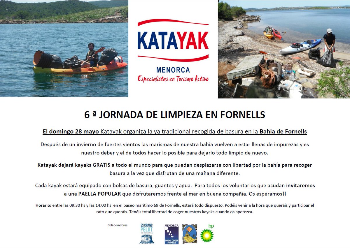 katayakmenorca's tweet photo. Limpieza de la bahía mañana Domingo!!  no faltéis !! https://t.co/O8ILo3g150