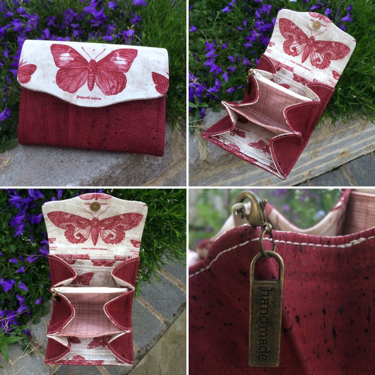 tlbfs's tweet photo. Custom #MiniNecessaryClutchWallet in wine coloured #corkfabric and #timholtzfabric all available to buy on the website #corkleather #tlbfs https://t.co/hrE3vOPhQJ