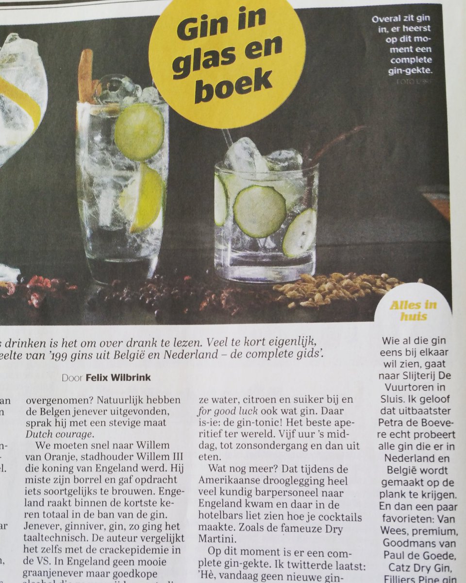 goodmansgin's tweet photo. Today Dutch newspaper  @telegraaf. Foodlover cook and writer @FelixWilbrink mentioning @goodmansgin as a favorite! Thank you and cheers! https://t.co/szX7vVXZrV