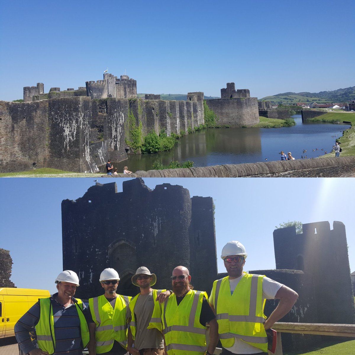 TFTOOLSUK's tweet photo. Another Framing team we met in Wales at Caerphilly Castle was Rubicon Play- rebuilding the trebuchet at the castle. #beerandtoolsfriday https://t.co/WYWrRC1xeK