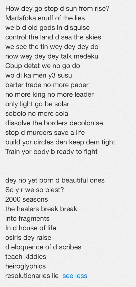wanlov's tweet photo. Trk 06 "Osiris Rising ft @doniatouglo & @worlasigh " is a warning/war song #OrangeCard #FruitopianRaps ๐๐ค
https://t.co/3k2qNw9eVO https://t.co/ECyHJ8aKwl