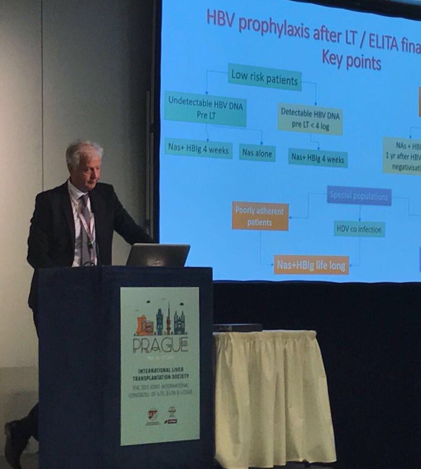 ESOTtransplant's tweet photo. It's time for a change HBV #prophylaxis in #Liver #transplantation towards an individualised approach #ILTS2017 ELITA Chair on stage https://t.co/p5qUommDwA