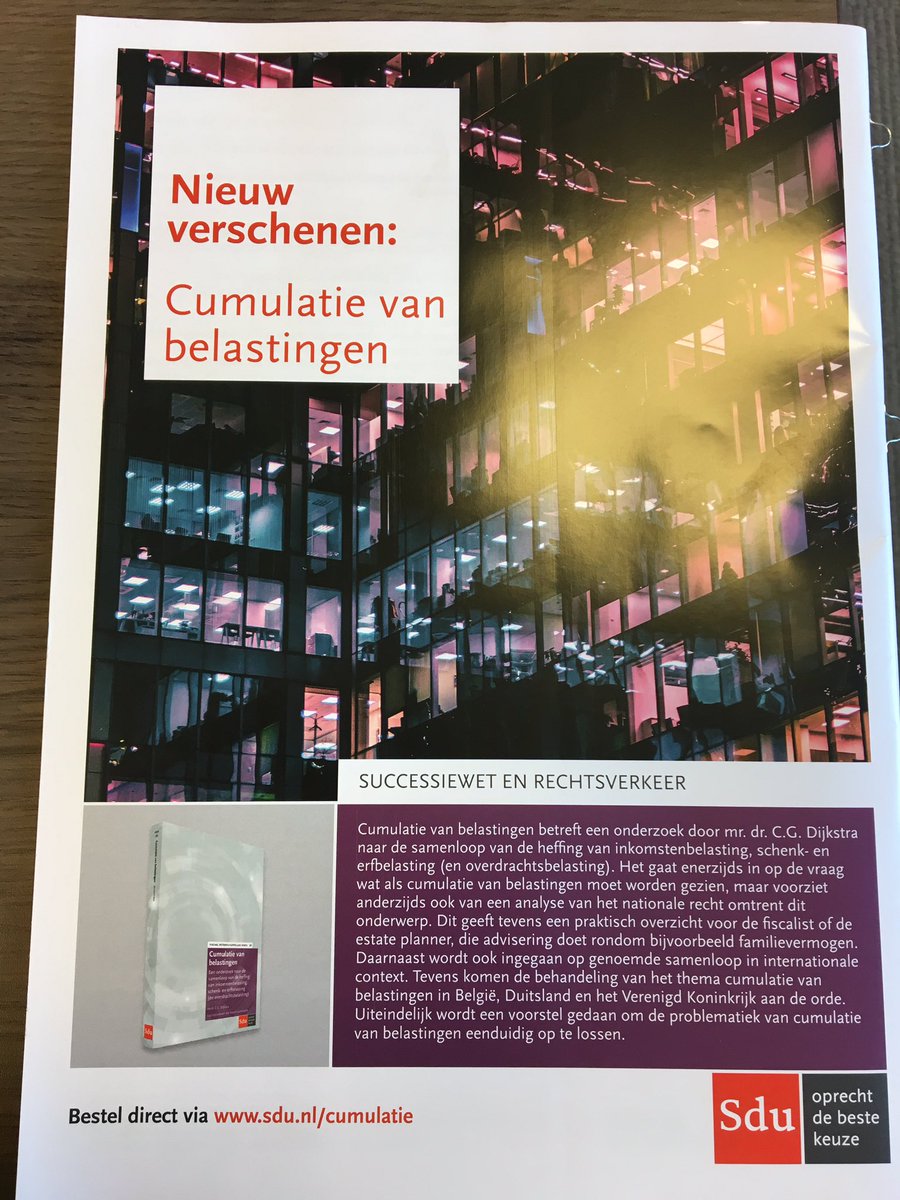 Terecht weer aandacht voor het thema cumulatie van belastingen in <a href="/RedactieNTFR/">Redactie NTFR</a> . Thema krijgt weer kleur!